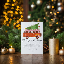 Retro jul kombibil julkort