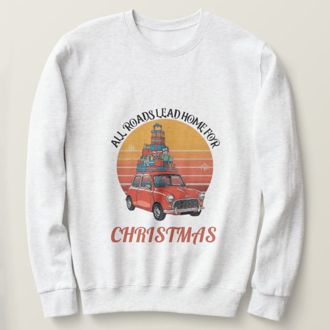 Retro jul lång ärmad tröja (Design framsida)