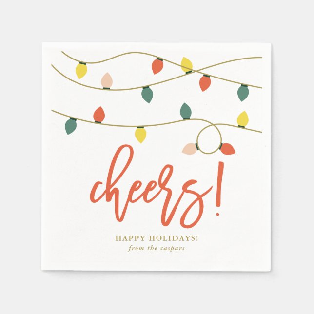 Retro jul Ljus Helgdag Pappersservett (Framsidan)