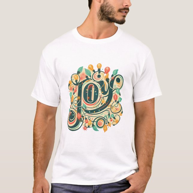 Retro jul Ljus T Shirt (Framsida)