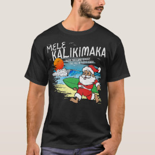 Retro jul Mele Kalikimaka Santa Shaka Hawaii T Shirt