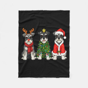 Retro jul Miniature Schnauzer Tomte Ren Fleecefilt