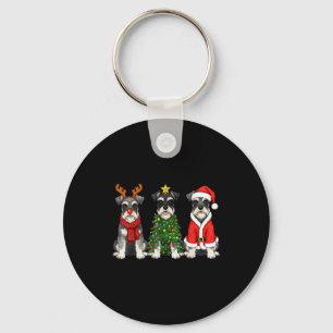 Retro jul miniatyr schnauzer tomte ren nyckelring