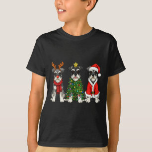 Retro jul miniatyr Schnauzer tomte ren T Shirt