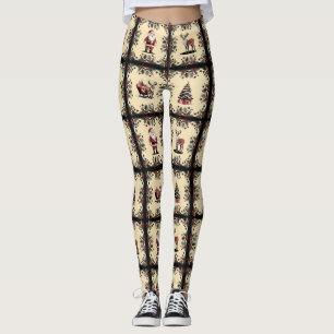 Retro jul Mönster Leggings