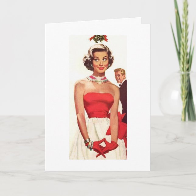 Retro-jul - Möt mig på Mistletoe, Helgkort (Framsida)