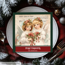 Retro jul Napkins Elegant Angel Bord accent