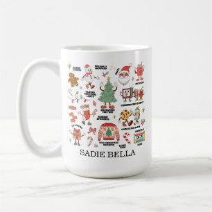 Retro jul nostalgisk grön och röd kaffemugg