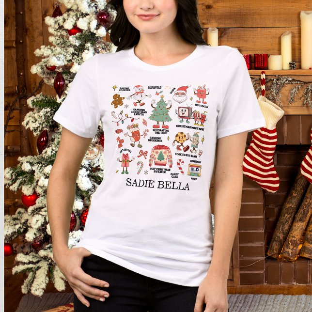 Retro jul nostalgisk grön och röd t shirt (Skapare uppladdad)