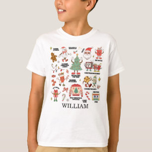 Retro jul Nostalgisk grön och röd T Shirt