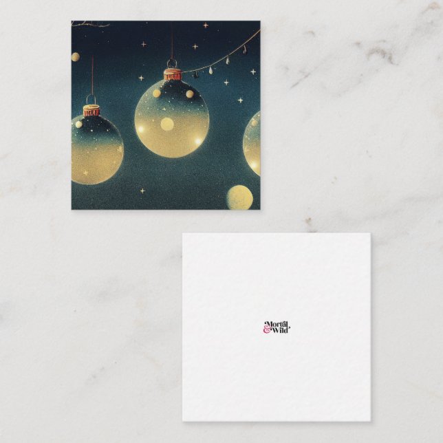 Retro jul Ornament Skärm Skriv ut Stil Anteckningskort (Fram/baksida)