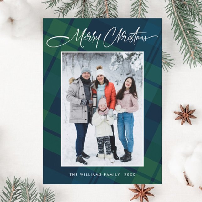 Retro Jul Pput One Photo Hälsning Julkort (Skapare uppladdad)