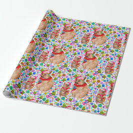 Retro jul Quokka Wrapping Papper Presentpapper