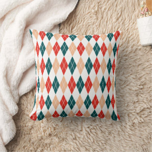 Retro jul Red Teal Diamond Play Sweater Kudde