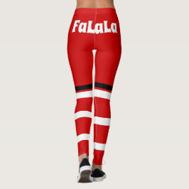 Retro jul Red White Fa La La Leggings
