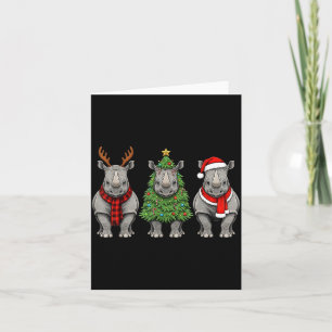 Retro jul rhinoceros jultomten ren djur safari kort