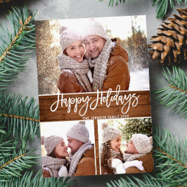 Retro-jul Rustic 3 PHOTO Hälsning Helgdag Vykort