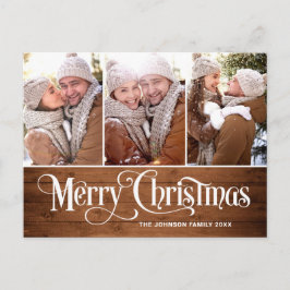 Retro-jul Rustic 3 PHOTO Hälsning Helgdag Vykort
