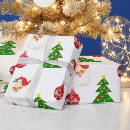 Retro jul Santa Claus mönster presentpapper