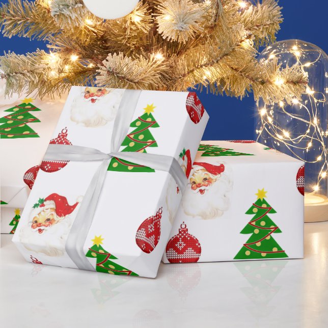 Retro jul Santa Claus mönster presentpapper (Helgdagar)