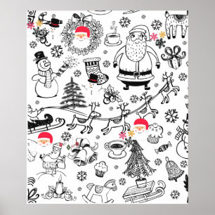 Retro jul Santa Poster