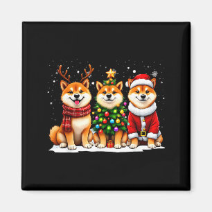 Retro jul Shiba Inu Tomte Ren Hundälskare Magnet