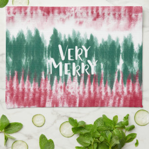 Retro jul Tie Dye   Funky Festive Kökshandduk