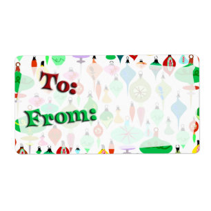 Retro-jul till från etiketter fraktsedel