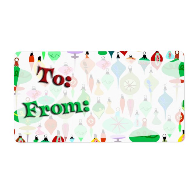 Retro-jul till från etiketter fraktsedel (Framsidan)