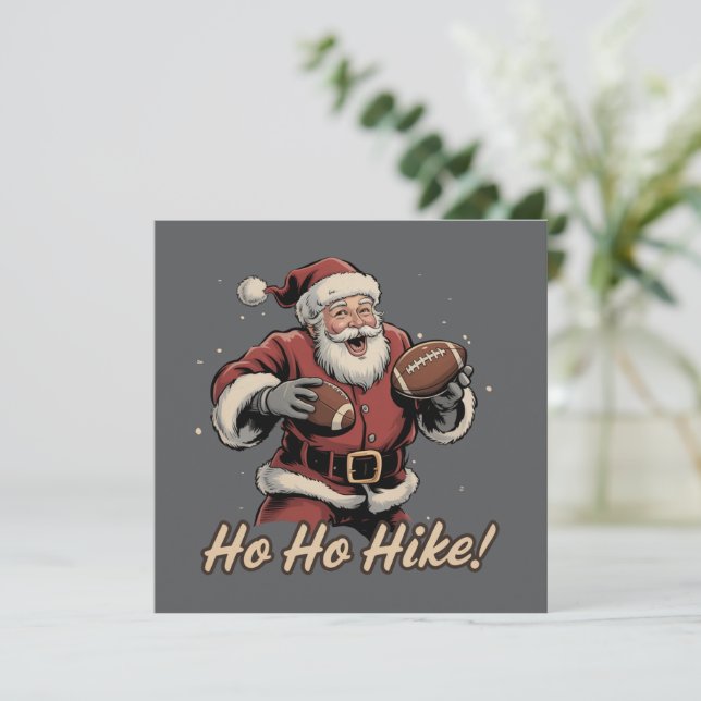 Retro Jul Tomte Fotbollsspelare Ho Ho Utflykt Jul Julkort (Stående Fram)