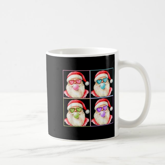 Retro jul tomte som blåser bubbelgum P Art Singlar Kaffemugg (Höger)