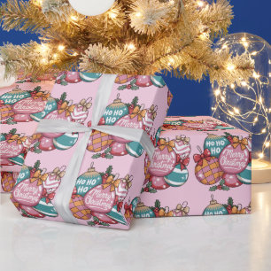 Retro jul Trendig Vintage Ho Ho Ho Disco boll Presentpapper