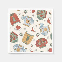 Retro jul Ugly Sweater Party Pappersservett