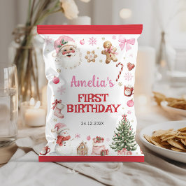 Retro jul vinter födelsedags chipspåse omslag reklamblad