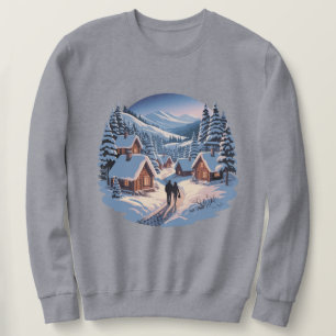 Retro jul vinterby tröja ,90s lång ärmad tröja