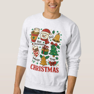 Retro jul Xmas klotter Lång Ärmad Tröja