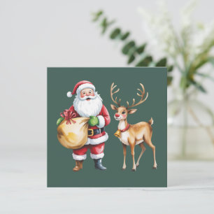 Retro jul Xmas renar Vintage semester Julkort