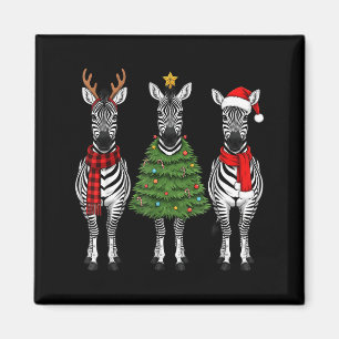 Retro jul zebra jultomten ren Safari djur Magnet
