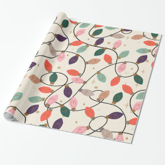 Retro Julbelysningsmönster Presentpapper