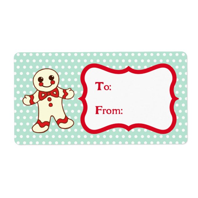 Retro-julcookies - etiketter för Märkre av gåva Fraktsedel (Framsidan)
