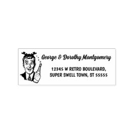 Retro-julen 1950-talet Man Namn och Returadress Stämpel