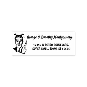 Retro-julen 1950-talet Man Namn och Returadress Stämpel