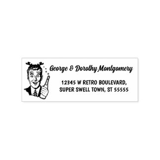 Retro-julen 1950-talet Man Namn och Returadress Stämpel