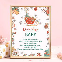 Retro-julen "Säg inte Baby", babykläder Poster