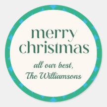 Retro-julens Grönt Blue Personlig Namn