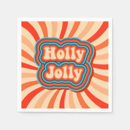 Retro-julets Helgdagar Holly Jolly Typography Pappersservett