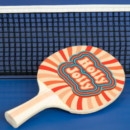 Retro-julets Helgdagar Holly Jolly Typography Pingisracket