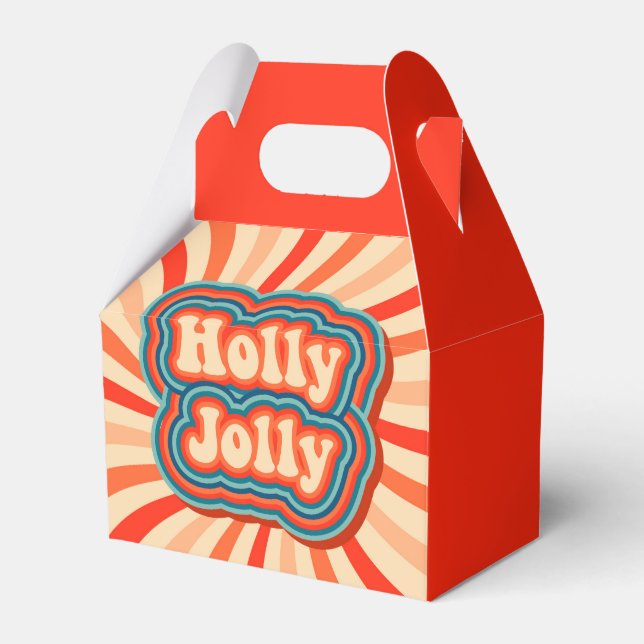 Retro-julets Helgdagar Holly Jolly Typography Presentaskar (Framsidan Sidan)