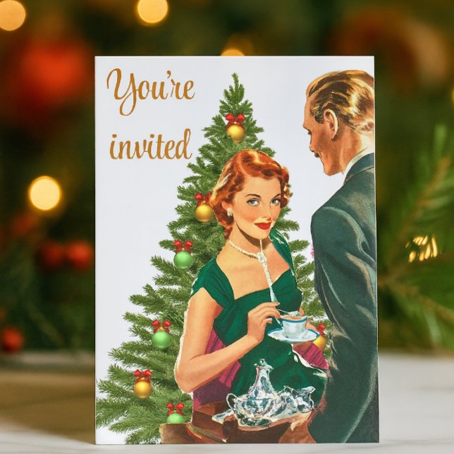 Retro julfest från 1940-talet  inbjudningar (Retro Christmas Party invitation)