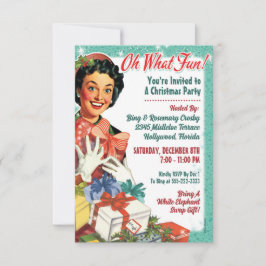 Retro julfestinladan - Åh vad kul! Inbjudningar